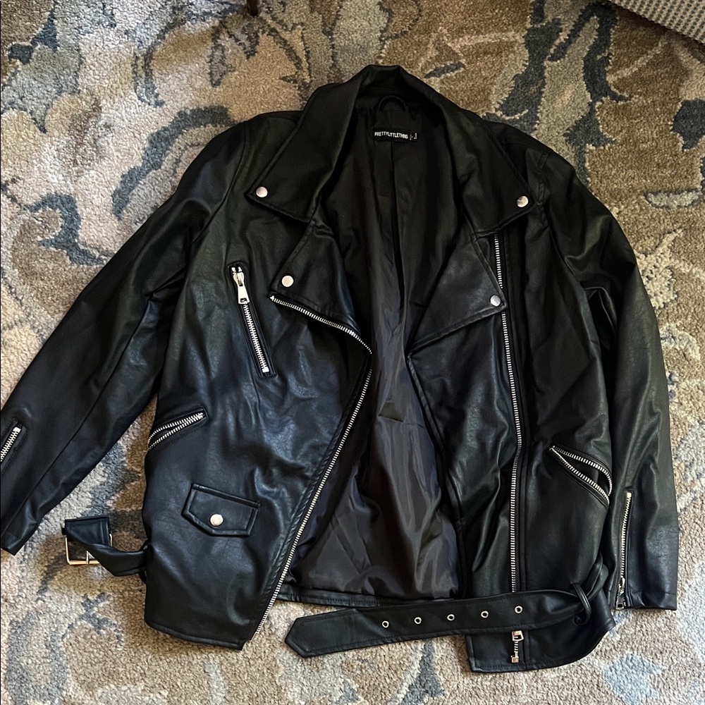 PrettyLittleThing Black Leather Jacket